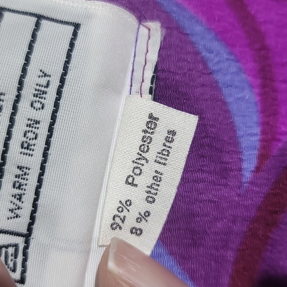 Maggie Shepherd Vintage 80's Patchwork Purple Asymmetrical Tunic Blouse - Picture 7 of 11